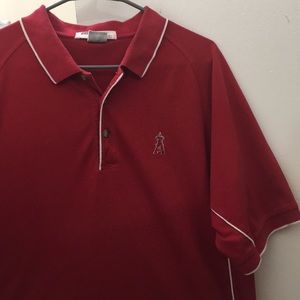 MLB (Los Angeles Angels) - Red Antigua Sport Polo